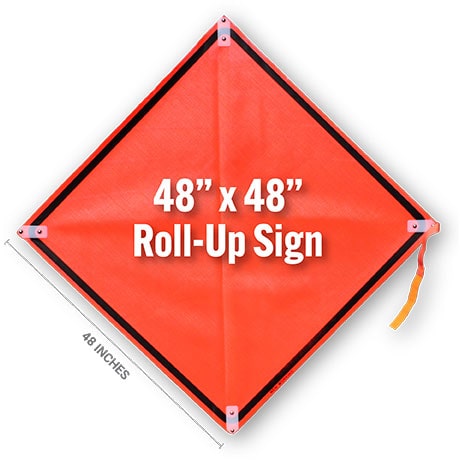 How to measure a 48" × 48" Roll-Up Traffic Signs