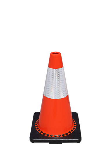 18" TrafFix PVC Cone with one (1) 6" reflective collar (#15018-HIWB-C3)