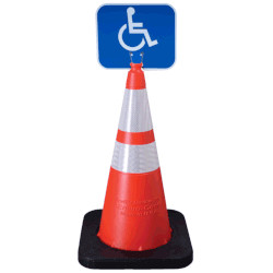 Blue Handicap sign with white symbol (#020) on a 28" Enviro-Cone (#16132-N-020)