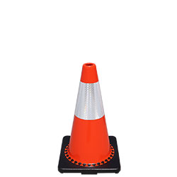 18" TrafFix PVC Cone with one (1) 6" reflective collar (#15018-HIWB-C3).