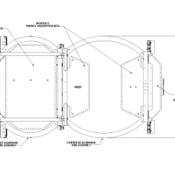 Top view technical drawing of the Scorpion II Truck Mounted Attenuator.